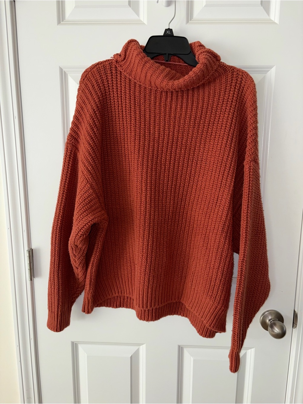 Free People Chunky Cowl Turtleneck Sweater - Rust